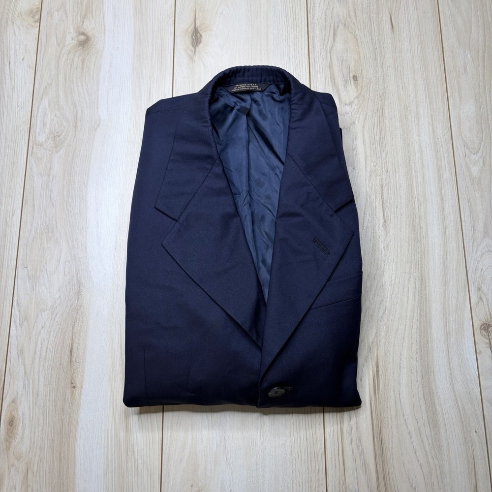 Vintage Kilgour French & Stanbury Mens Wool Sport Coat Blazer Navy Blue 40R